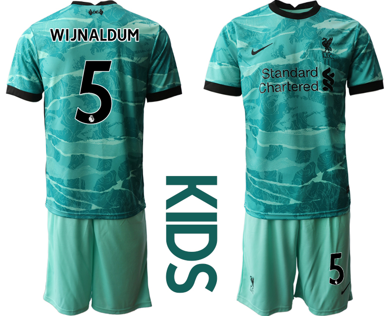 Youth 2020-2021 club Liverpool away #5 green Soccer Jerseys